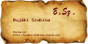 Bujáki Szabina névjegykártya